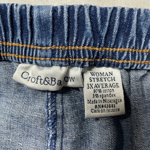 Croft & Barrow Womens Denim Blue High Rise Stretch Pull On Straight Jeans Sz 3X - Picture 3 of 9